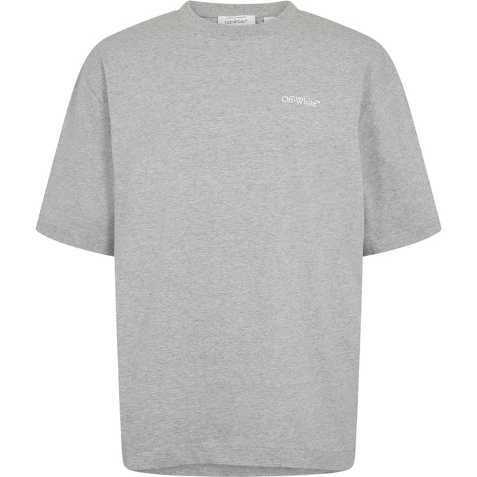 Off White Heren Kettingprint T-Shirt (Lichtgrijs)
