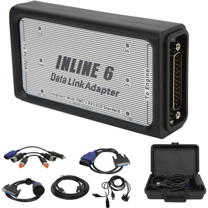 Voor INLINE 6 Datalink Adapter Kit Heavy Duty Diagnostische OBD2 Scanner voor Cummins Motor J1939 gray