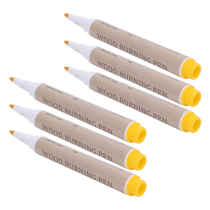 6 Stuks Houtbrandpen Kit Pyrografie Marker Set Schroeigereedschap voor Beginners Projecten gray