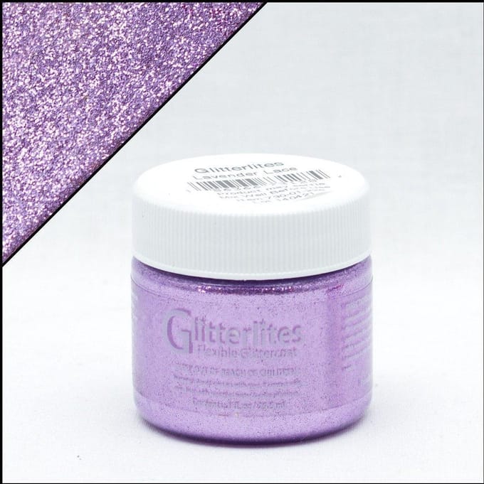 Angelus Glitterlites - Lila - 29,5 ml Glitter verf voor leer (Lavender Lace)