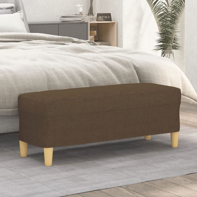 vidaXL - Bankje - 100x35x41 - cm - stof - bruin