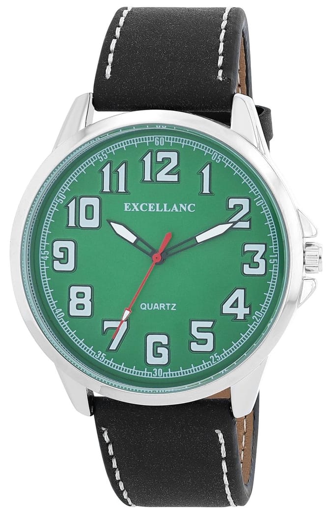 EXCELLANC herenhorloge kunstleer mineraalglas