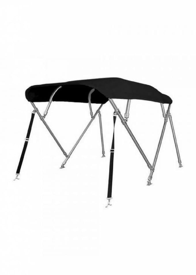 BREG Biminitop | RVS 4-boogs | Breedte 215 <> 228 cm - Hoogte 117 cm - Zwart doek