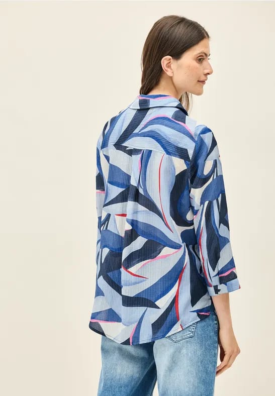 Lange overhemdblouse met print