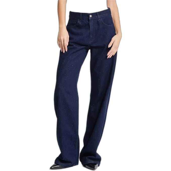 It's Basic - Loose Rhinestone Mid Rise Jeans