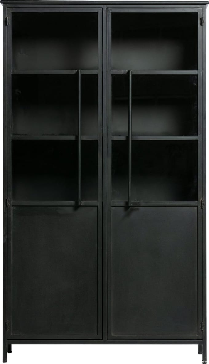 WOOOD Exhibit Vitrinekast - Metaal - Zwart - 170x99x44