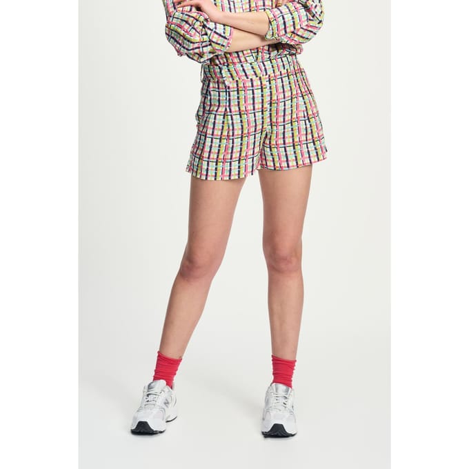 POM Amsterdam Shorts - Brushwork Check Linen Taglia: 40 | Pantaloncini Outlet | Donna | Bianco