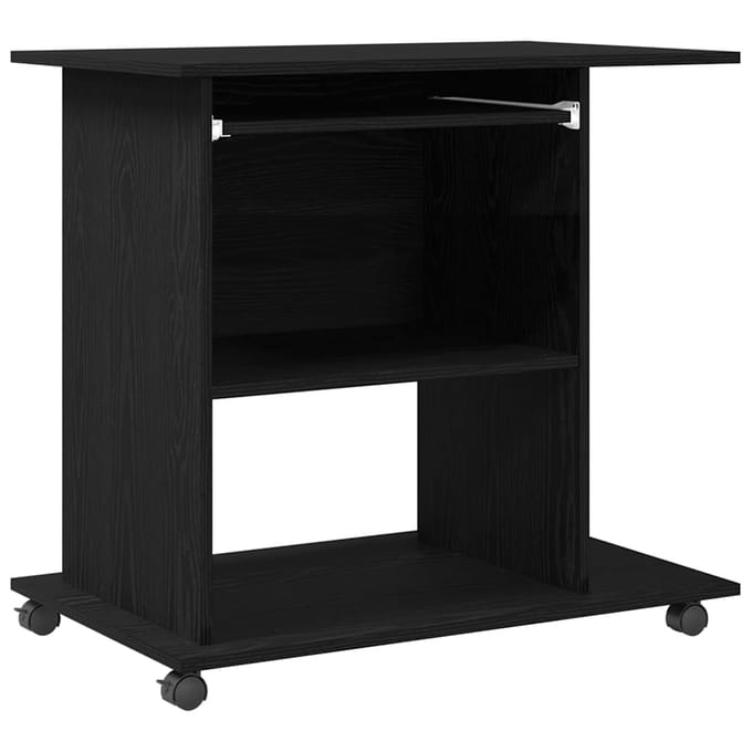 vidaXL - Computerbureau - Zwart - Eiken - 80x50x75 - cm - Bewerkt - Hout
