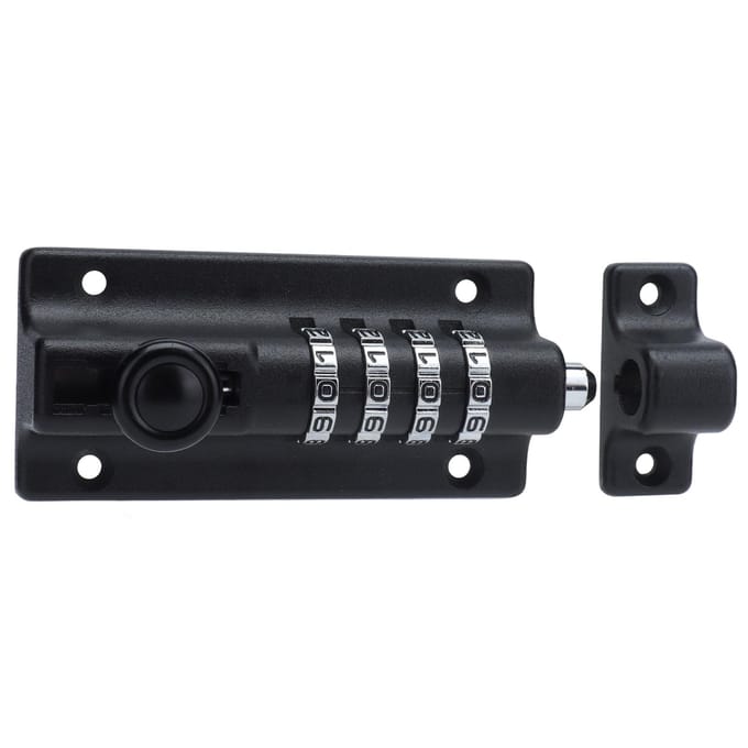 Verrou à combinaison Loquet codé 4 chiffres Antivol Métal Serrure pour Porte Armoire Jardin black