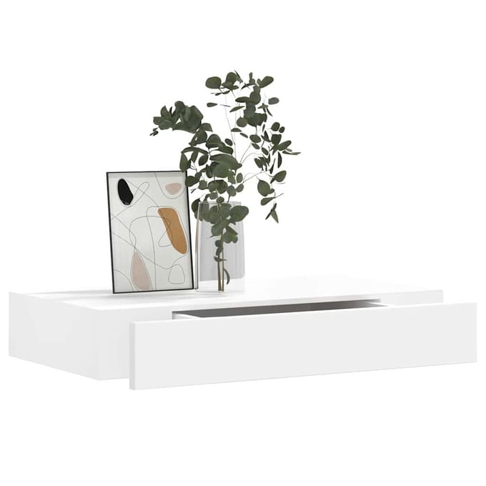 vidaXL - Wandplanken - zwevend - met - lades - 2 - st - 48 - cm - wit