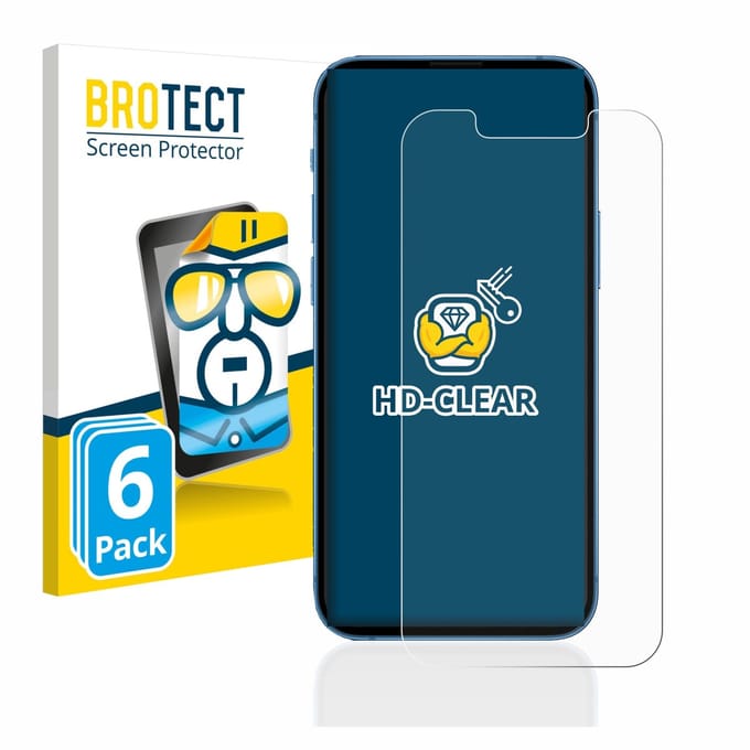 BROTECT - Screenprotector voor Apple iPhone 13 mini - Folie Beschermfolie transparant 6 Stuks