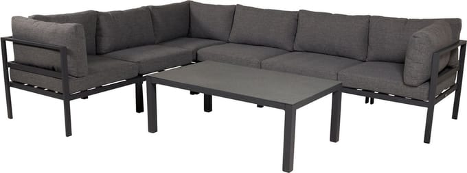 Copacabana tuin salontafel zwart glas.