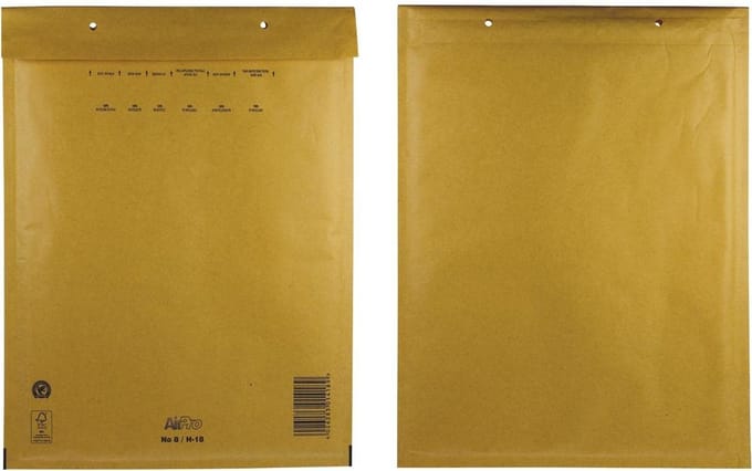 Luchtkussenenveloppen Ft 270 x 360 mm met stripsluiting, bruin, doos van 100 stuks