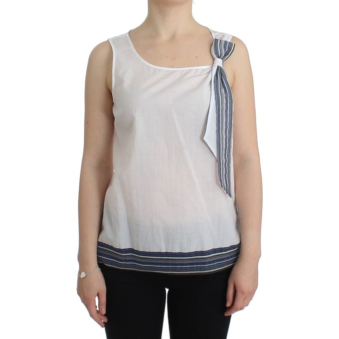 Mouwloze Katoenen Top met Strik Accent