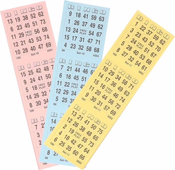 Bingokaarten - 3x - 100 velletjes - nummers 1-75 - Bingospel