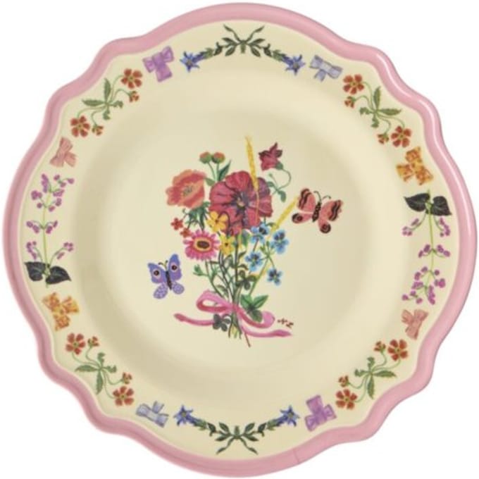 Rice melamine dinerbord met nathalie lété print, roze