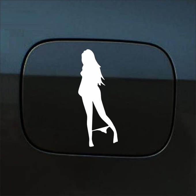 Bumpersticker - Vrouw Zonder Slip - 18 X 6 - Wit