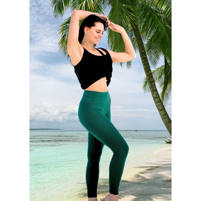 Naadloze Leggings voor Dames Donkergroen