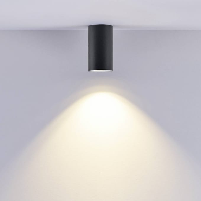 Deko-Light Downlight CAN, zwart, IP44, Ø 6 cm, metaal, GU10