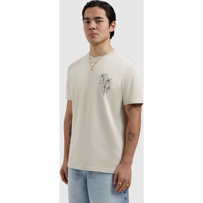 Pure Path T-shirt Embroidered Flower Sand  2XL