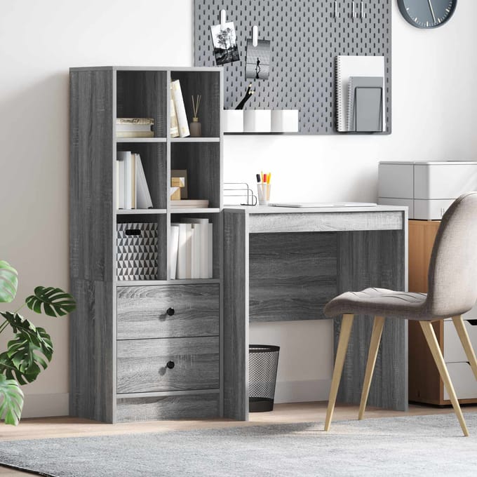 vidaXL - Bureau - Grijs - Sonoma - 115,5 - x - 50 - x - 127 - cm - 2 - st