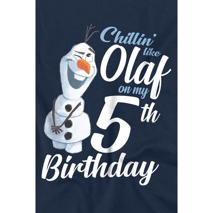 Frozen Kinderen/Kinderen Chillin Like Olaf 5e Verjaardag T-Shirt (Marine)