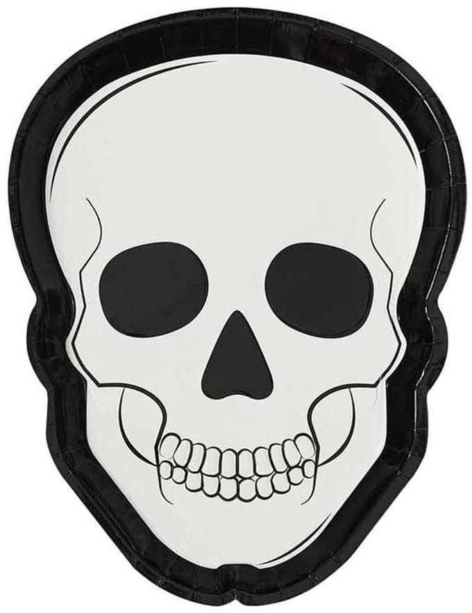 Ginger Ray - Ginger Ray - Wegwerpbordjes Doodshoofd Halloween - 8 stuks