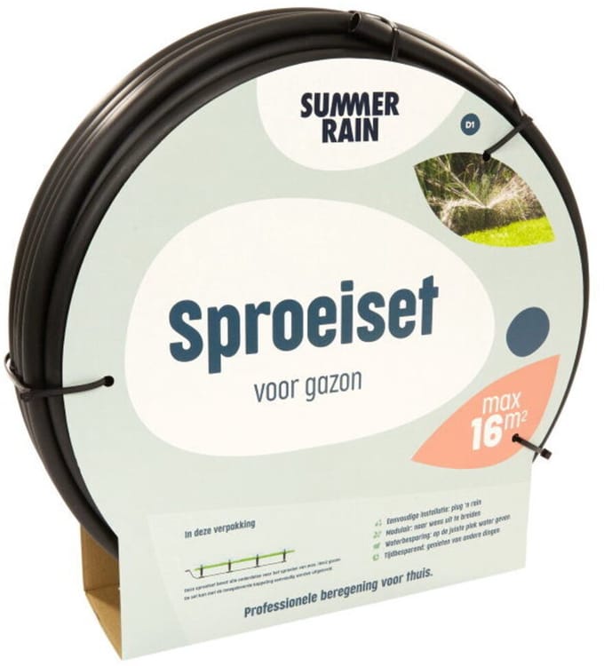 SummerRain - beregeningssysteem - sproeiset gazon - 4 sproeiers - 16 m²