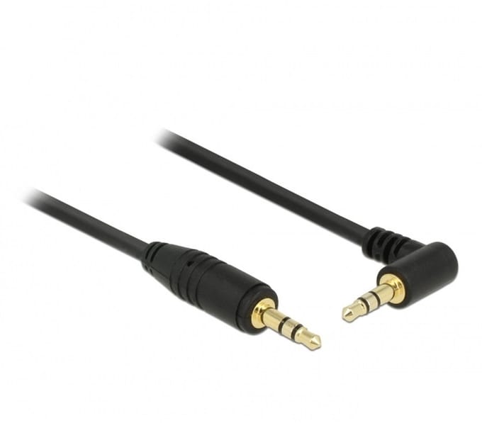 3,5mm Jack stereo audio kabel - haaks - verguld / zwart - 2 meter