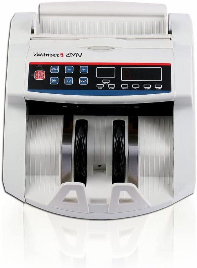 Valuta teller - Geld telmachine - Geld sorteren - Valsgelddetectie - 35 x 31 x 21 cm - Wit