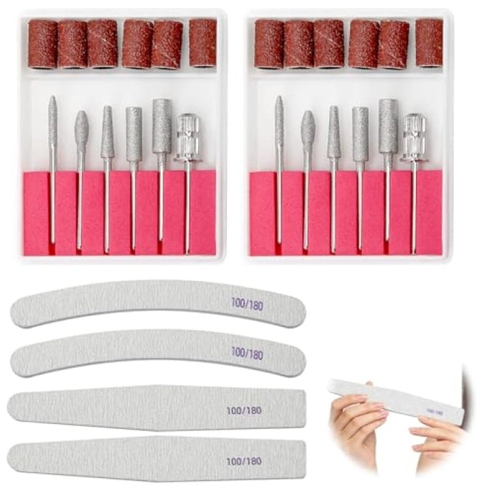 Complete set nagelfrees accessoires - 18-delige bits en vijlen voor professionele nagelverzorging