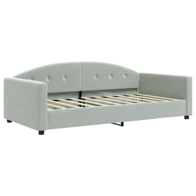 vidaXL - Slaapbank - 100x190 - cm - fluweel - lichtgrijs