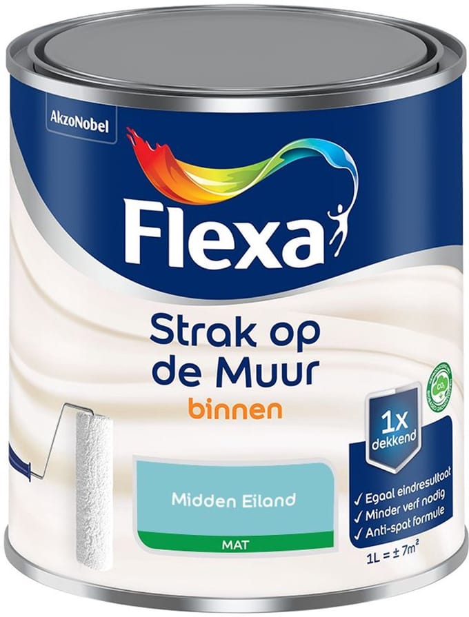 Flexa - Strak Op De Muur Binnen Mat - Midden Eiland - Mengverf - 1 L