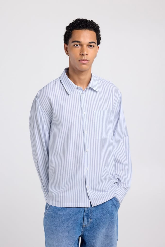 America Today Hank White/blue Größe: L | Casual hemden Outlet | Herren | Weiß