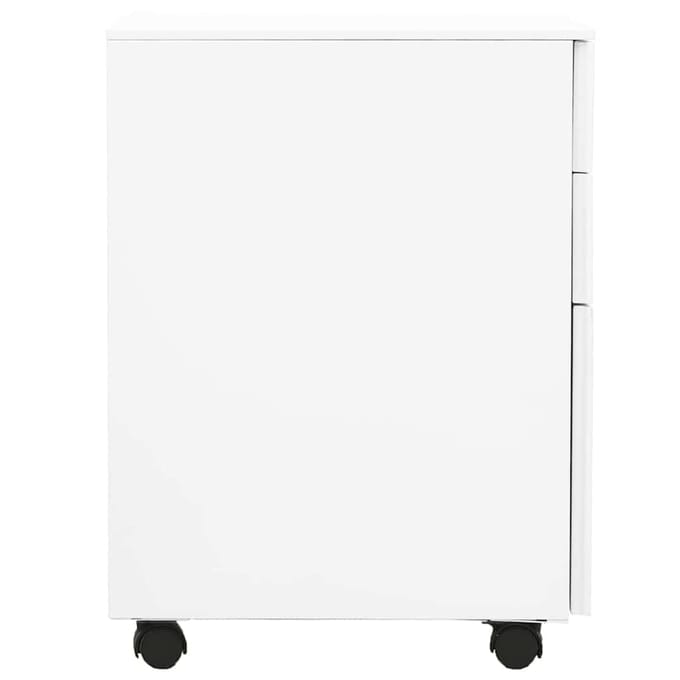 vidaXL - Ladeblok - verrijdbaar - 39x45x60 - cm - staal - wit