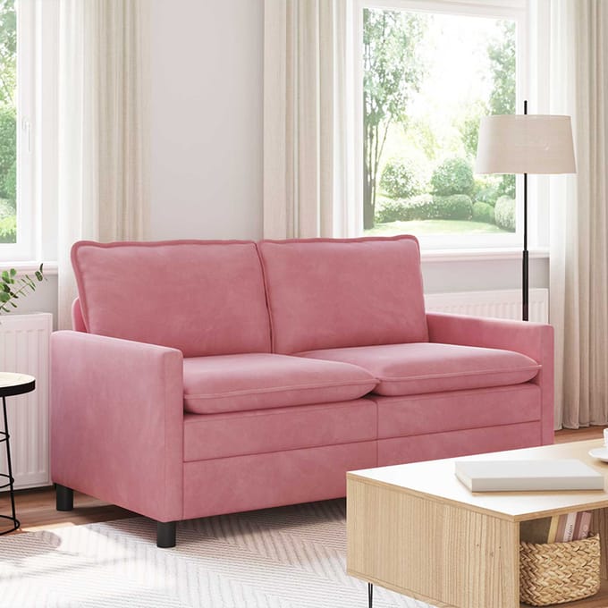 vidaXL - Bank - Roze - 156 - x - 81 - x - 87,5 - cm - Fluweel