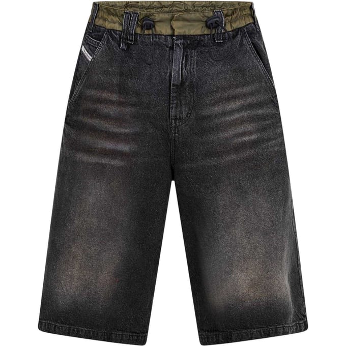 Diesel Heren-shorts van gewassen denim (Zwart)