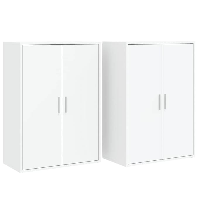 vidaXL - Dressoirs - 2 - st - 60x31x84 - cm - bewerkt - hout - wit
