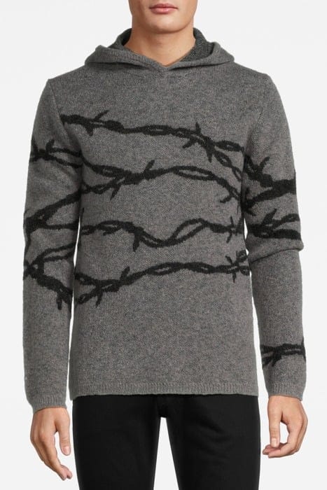 John Varvatos Cannon Ls Mohair Barbwire Pullover Hood Seal Grey Größe: L | Kaputzenpullis Outlet | Herren | Grau