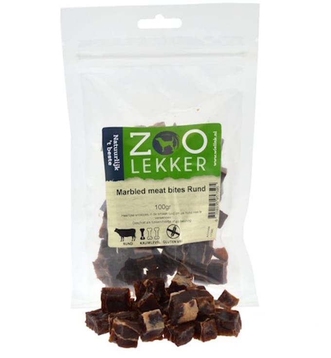 Zoolekker Marbled Meat Bites Rund - glutenvrije hondensnack 100 g