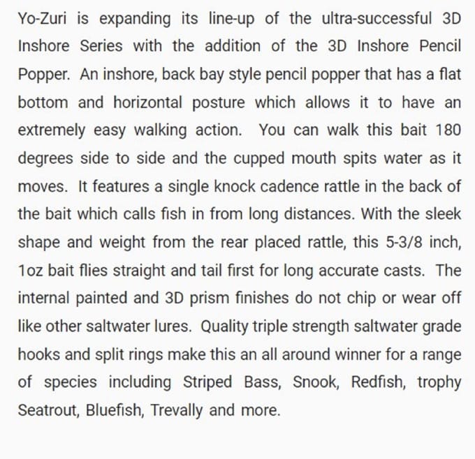 Yo Zuri Duel 3D Inshore Pencil Popper 135 mm drijvend kunstaas R1433-HPBK (6745)