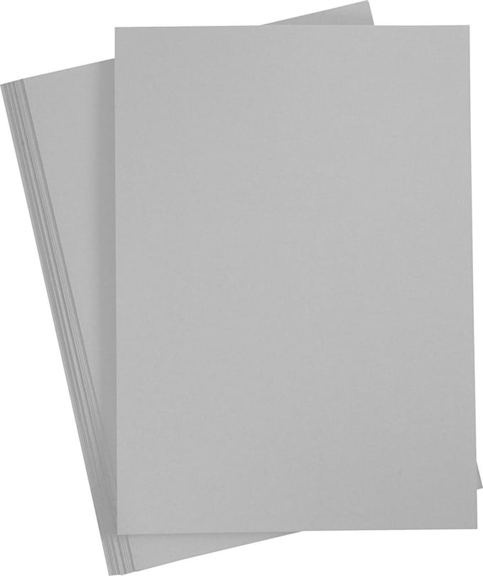Karton - staalgrijs - A4 - 21x29,7cm - 180 grams - 20 vellen
