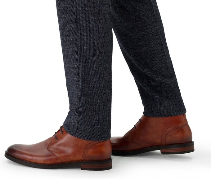 Van Lier - Heren - Cognac leren veterschoenen - Maat 41