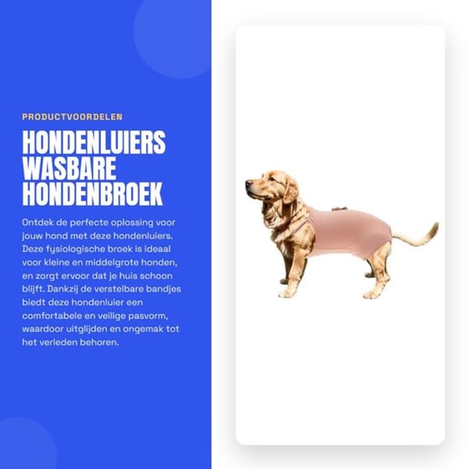 Dailygoods- Hondenluiers Verstelbare Riem - Wasbaar/Hernieuwbaar - Absorberend