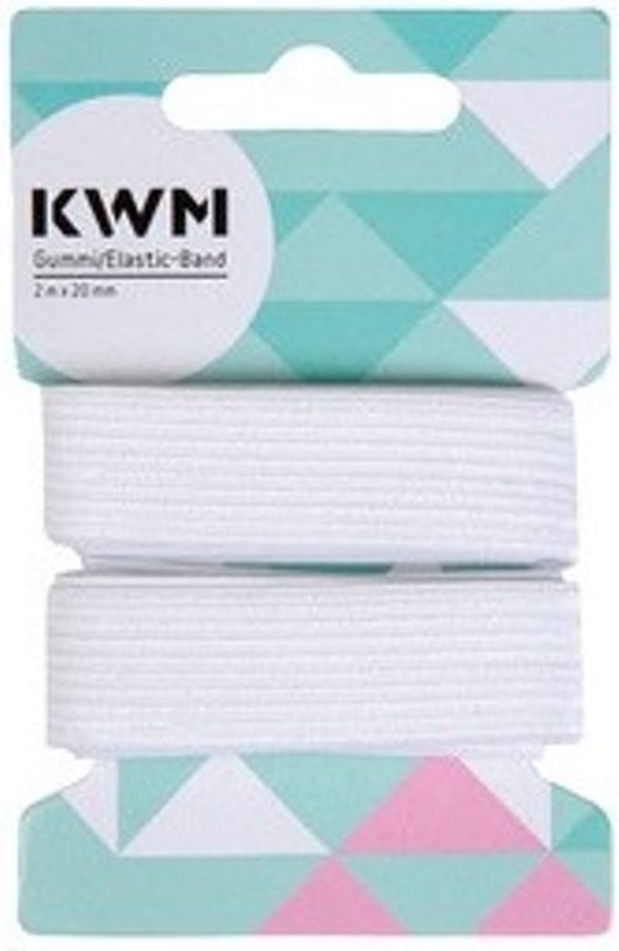 KWM elastiek 5 m x 8 mm wit