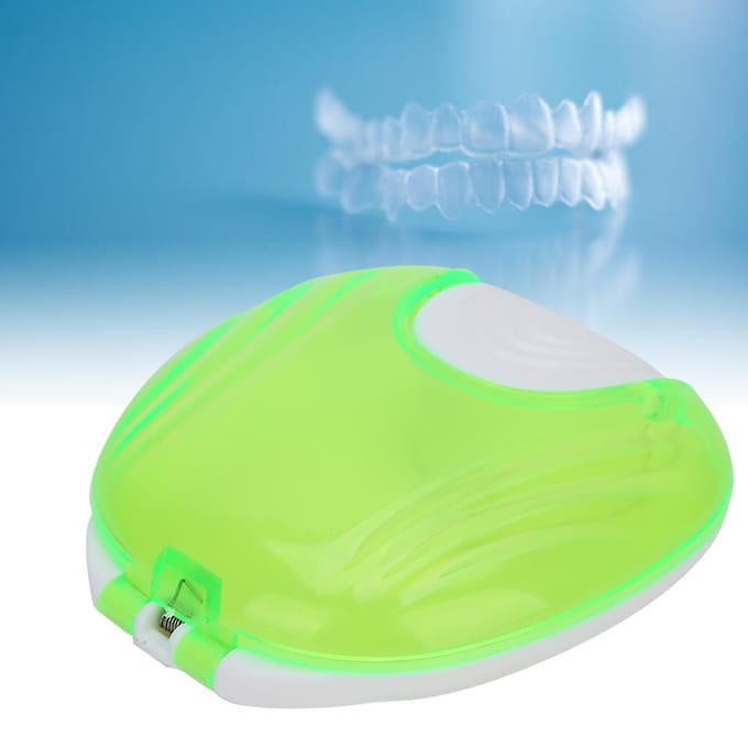 Orthodontische Retainer Etui Draagbaar Volwassen Waterdicht Gebitdoos Opbergcontainer Groen