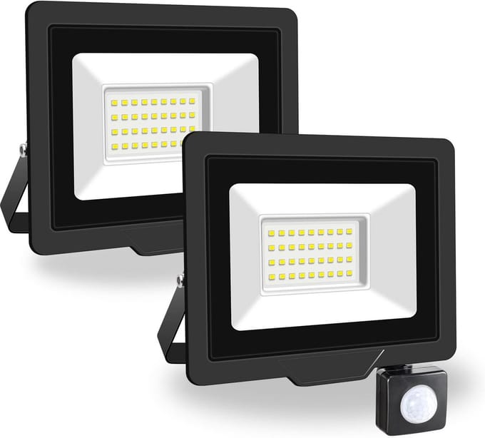 LED-spoorarmatuur met bewegingssensor, 2x 30W, 3000 lumen, 6500K, IP65 waterdicht