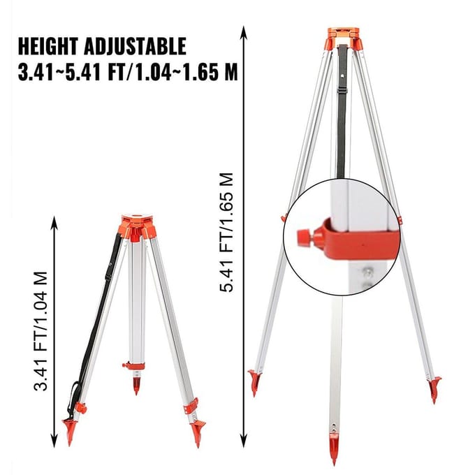Aluminium Statief & 5m Peillat Voor Laserwaterpas /dumpy 1.65m Statief