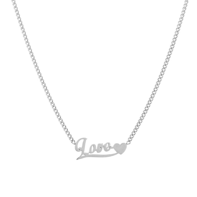 Michelle Bijou - Ketting LOVE met hartje - Silver