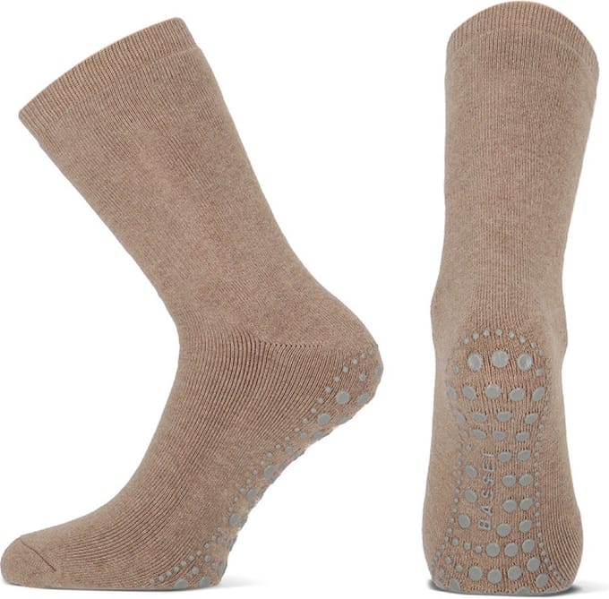 Basset Antislip Sokken Beige Melange 39-42